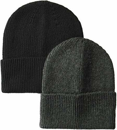 Essentials Mens 2-Pack Knit Beanie Hat Essentials Mens 2-Pack Knit Beanie Hat
