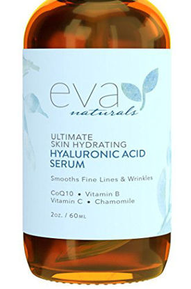 Picture of Eva Naturals Hyaluronic Acid Face Serum, Anti-Aging, Moisturizing Wrinkle Serum with Vitamin C, B