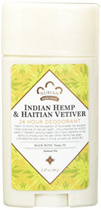 Picture of Nubian Heritage Deodorant - all Natural - 24 Hour - Indian Hemp and Haitian Vetiver - with Neem Oil - 2.25 Ounce - Pack of 2