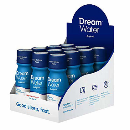 Picture of Dream Water Sleep Aid; GABA, MELATONIN, 5-HTP, 2.5oz Shot, Nighttime Nectar 12 Count
