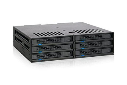 Picture of ICY DOCK Tool-Less 6 x 2.5 SATA HDD/SSD Hot Swap Mobile Rack/Cage in 1 x 5.25 Drive Bay - ExpressCage MB326SP-B