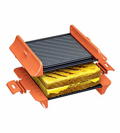 Picture of Microwave Sandwich Maker | Panini Press Sandwich Maker | Microwave Grill Tray Crisper | Grill Fast and Dishwasher Safe