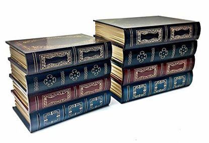 Picture of Bellaa 25419 Decorative Bookends Book Shelf Holder Stoppers Hidden Secret Storage Box Set 2 Wood 8 inch