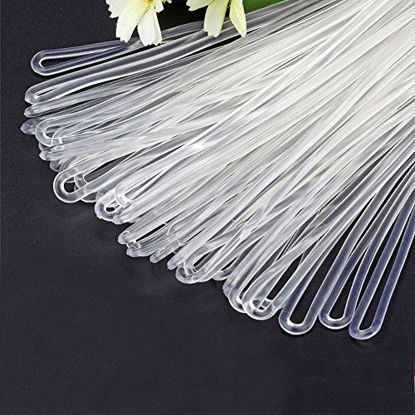 Picture of AKOAK 50 Pcs/Pack 6.29"/160cm Clear Plastic Travel Luggage Loops PVC Name Tag Loop Straps Bag Worn Loops for Luggage Bag ID Tag