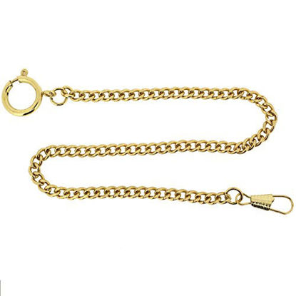 Picture of Pocket Watch Chain Fob Curb Link Design Gold-Tone 14"
