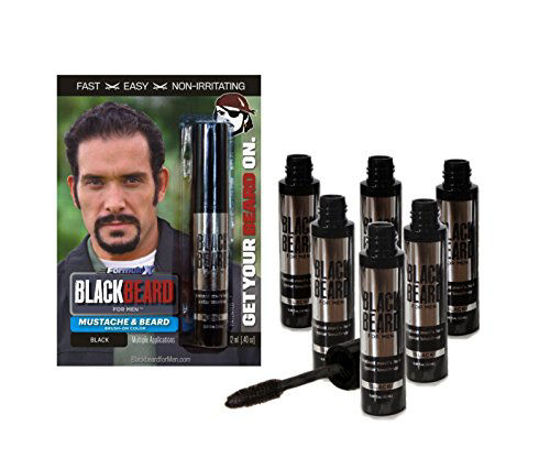 Picture of Blackbeard for Men - Instant Brush-On Beard & Mustache Color - 6-pack (Black)