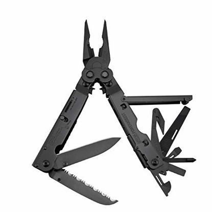 Picture of SOG Multitool Pliers - PowerAssist Black Oxide Multi Tool Pocket Knife and Utility Tool Set w/ 16 Lightweight Specialty Tools and EDC Sheath (B66N-CP)