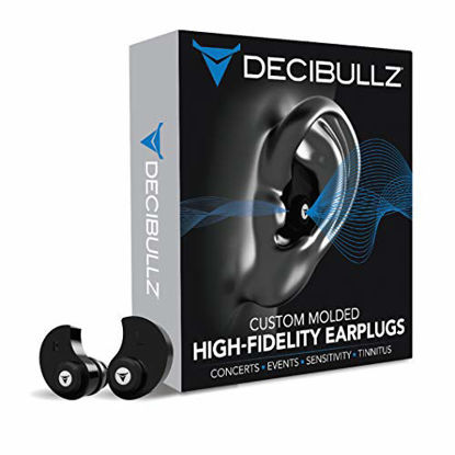 Picture of Decibullz - Custom Molded High Fidelity Earplugs - Hearing Protection for Musicians, Concertgoers, and Sensory Disabled - Black