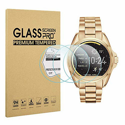 Picture of Diruite 3-Pack for Michael Kors Bradshaw Screen Protector, 2.5D 9H Hardness Tempered Glass Screen Protector for Michael Kors MKT5001 Smart Watch