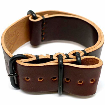 Picture of DaLuca Shell Cordovan Military Watch Strap - Color 8 (PVD Buckle) : 22mm
