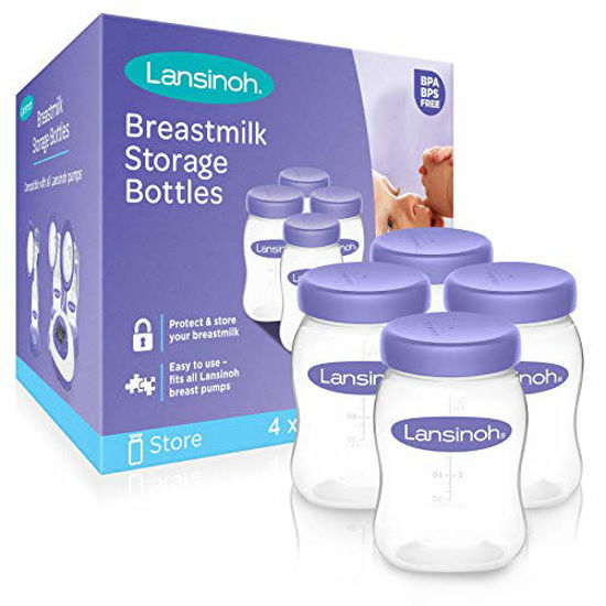 GetUSCart- Lansinoh Breastmilk Storage Breast Pump Bottles, 4 Count
