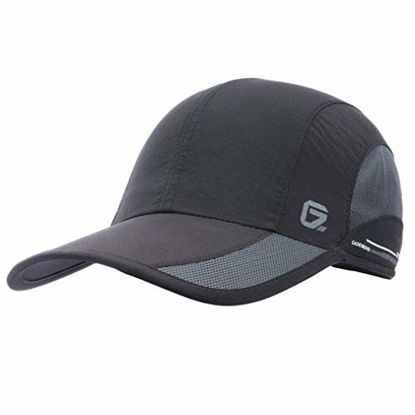 Picture of GADIEMKENSD Quick Dry Sports Hat Lightweight Breathable Soft Outdoor Run Cap Baseball Cap (Classic Upgrade, Black)