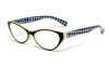 Picture of Calabria Emily Designer Reading Glasses in Tan with Black & White ; +3.50