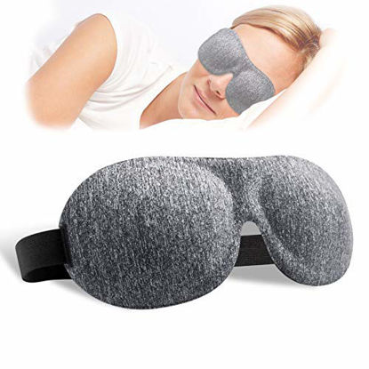 Picture of Sleep Mask, 100% Blackout 3D Contoured Sleep Eye Mask, Comfortable & Super Soft Sleeping Mask with Adjustable Straps for Women, Men, Concave Molded Night Eye Mask for Sleeping for Travel Yoga Naps