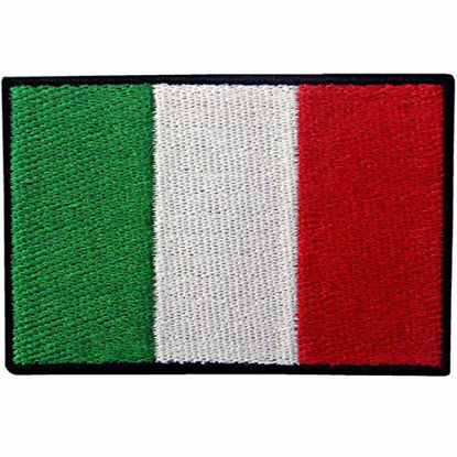 Picture of EmbTao Italy Flag Embroidered Patch Italian Iron On Sew On National Emblem