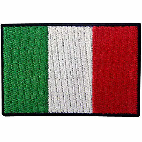 Picture of EmbTao Italy Flag Embroidered Patch Italian Iron On Sew On National Emblem