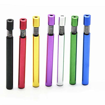 Picture of Fivtyily Mini Stright Aluminium Alloy Spring Sniffer Snorter Straw Pipe,82MM(Random Color)