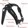 Picture of edcfans Multitool Carabiner with Folding Pocket Knife, LED Flashlight, Bottle Opener, Glass Breaker, Screwdriver, Keychain Clip | EDC Tactical Knives Survival Gear for Men Outdoor Camping (4.3"X 2.5")