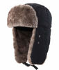 Picture of Connectyle Outdoor Trooper Trapper Hat Warm Winter Hunting Hats with Ear Flaps Mask Ushanka Hat Black