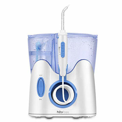 Picture of H2ofloss Dental Water Flosser for Teeth Cleaning With 12 Multifunctional Tips & 800ml Capacity, Professional Countertop Oral Irrigator Quiet Design(HF-9 whisper)