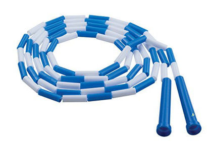 Picture of Champion Sports Segmented Jump Rope for Fitness, 9 Feet Length, Blue and White - Classic Beaded Jump Ropes for Physical Education, Gym Glass, Personal Use - Premium Skipping Rope for Kids, Adults