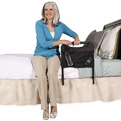 Picture of Able Life Bedside Safety Handle, Senior Bed Rail and Adjustable Height Assist Bar with Organizer Pouch