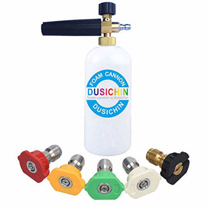 Picture of DUSICHIN DUS-007 Snow Foam Lance Foam Cannon Adjustable Jet Wash Quick Release 5 Pressure Washer Nozzles for Car Detailing Pressure Washer