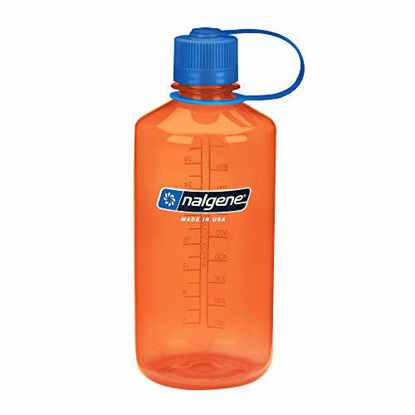 Picture of Nalgene Tritan Narrow Mouth BPA-Free Water Bottle, Orange w/ Blur Cap, 32 oz