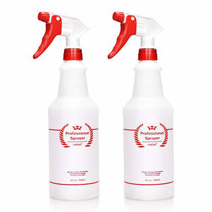 Picture of Plastic Spray Bottle 2 Pack, 32 Oz, All-Purpose Heavy Duty Spraying Bottles Sprayer Leak Proof Mist Empty Water Bottle for Cleaning Solution Planting Pet with Adjustable Nozzle - Red