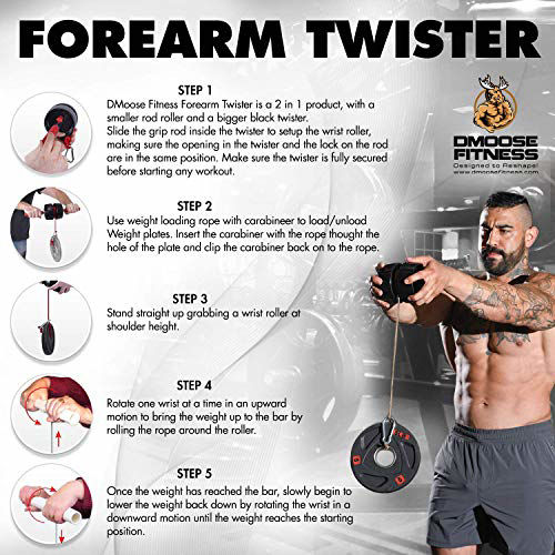 GetUSCart DMoose Forearm Exerciser, Wrist Exerciser and Wrist Roller