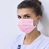Picture of TCP Global Salon World Safety - Pink Face Masks 3 Boxes (150 Masks) Breathable Disposable 3-Ply Protective PPE with Nose Clip and Ear Loops