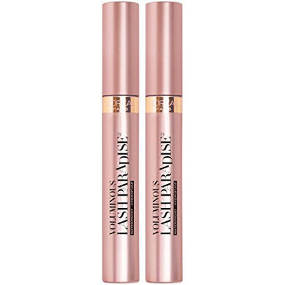 Picture of L'Oreal Paris Voluminous Makeup Lash Paradise Mascara, Voluptuous Volume, Intense Length, Feathery Soft Full Lashes, No Flaking, No Smudging, No Clumping, Blackest Black, 0.25 Fl Oz (Pack of 2)