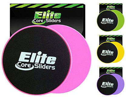 Picture of Elite Sportz Exercise Sliders are Double Sided and Work Smoothly on Any Surface. Wide Variety of Low Impact Exercises You Can Do. Full Body Workout, Compact for Travel or Home - Pink