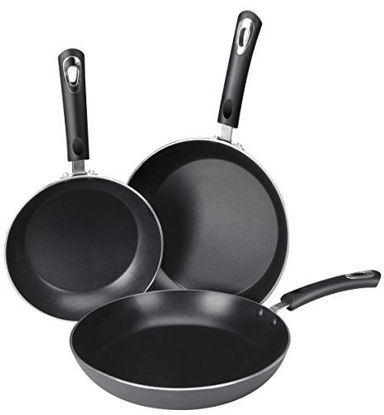 Picture of Utopia Kitchen Nonstick Frying Pan Set - 3 Piece Induction Bottom - 8 Inches, 9.5 Inches and 11 Inches (Grey-Black)