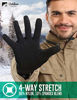 Picture of Touch Screen Running Gloves - Thermal Winter Glove Liners for Cold Weather for Men & Women - Thin, Lightweight & Warm Black Gloves for Texting, Cycling & Driving - Touchscreen Smartphone Compatible