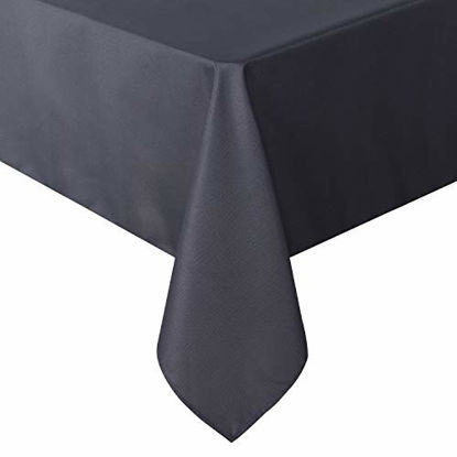 Picture of sancua Rectangle Tablecloth - 60 x 84 Inch - Stain and Wrinkle Resistant Washable Polyester Table Cloth, Decorative Fabric Table Cover for Dining Table, Buffet Parties and Camping, Grey