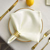 Picture of Maxmill Jacquard Cloth Napkin 20 x 20 Inch Swirl Pattern Solid Washable Polyester Dinner Napkins Set of 4 with Hemmed Edges Great for Family Holiday Dinners Weddings Parties and Banquets Ivory
