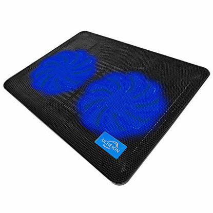 Picture of AICHESON Laptop Cooling Pad 2 1000RPM Fans Portable Computer Cooler, Blue LEDs, S007