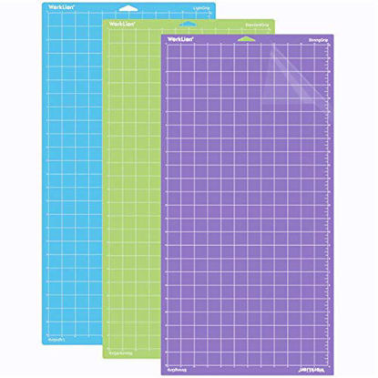 Picture of WORKLION Cutting Mat 12x24 for Cricut: Cricut Explore One/Air/Air 2/Maker Variety Adhesive StickyStandardGrip,LightGrip,StrongGripNon-Slip Durable Mat - Replacement Accessories for Cricut