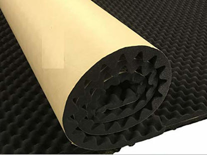 Picture of BookishBunny Self Adhesive Acoustic Foam Egg Crate Panel Studio Foam Wall Panel 39" x 78" (1.5" Black)