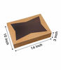 Picture of 15-Pack Paperboard White Lock Corner Window Bakery Box, 14 x10 x 3inch Large Container with PVC Windows for Pie and Cookie Box (Brown, 15)