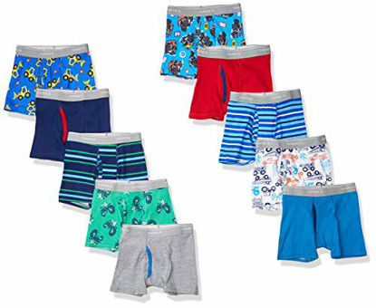 Picture of Hanes Boys' Tagless Super Soft Boxer Briefs 10-Pack, Prints/Stripes/Solids Assorted, 4