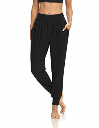 Picture of DIBAOLONG Womens Yoga Joggers Loose Workout Sweat Pants Comfy Lounge Pants with Pockets Black