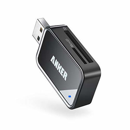 Picture of Anker 2-in-1 USB 3.0 SD Card Reader for SDXC, SDHC, SD, MMC, RS-MMC, Micro SDXC, Micro SD, Micro SDHC Card and UHS-I Cards