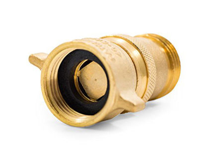 Picture of Camco (40055) RV Brass Inline Water Pressure Regulator- Helps Protect RV Plumbing and Hoses from High-Pressure City Water, Lead Free