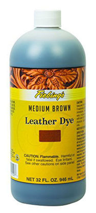 Picture of Fiebing's Leather Dye - Medium Brown, 32 oz - alcohol based penetrating & permanent leather dye