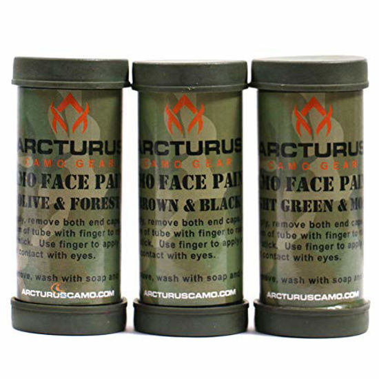 Arcturus Camo Face Paint Sticks - 6 Camouflage Colors in 3 Double-Sided  Tubes | Compact Camo Concealment for Hunting, Paintball, Airsoft or  Military