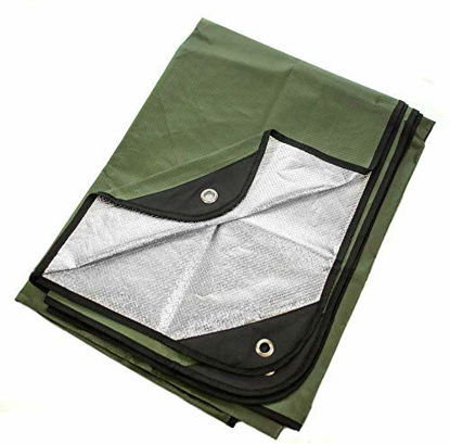 Picture of Arcturus Heavy Duty Survival Blanket - Insulated Thermal Reflective Tarp - 60" x 82". All-Weather, Reusable Emergency Blanket for Car or Camping (Olive Green)