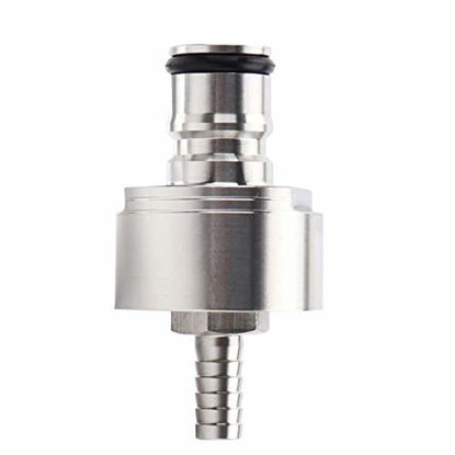 Picture of FERRODAY Stainless Steel Carbonation Cap Counter Pressure Bottle Filling 5/16 Inch Barb CO2 Coupling to Carbonate Soda Beer Fruit Juice Water Stainless PET Bottle Filling Carbonation Cap & O-ring & Flat Gasket