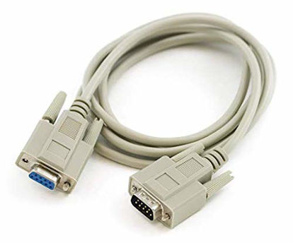 Picture of 50 Foot DB9 Male to Female RS232 Extension Serial Cable - 28 AWG Shielded